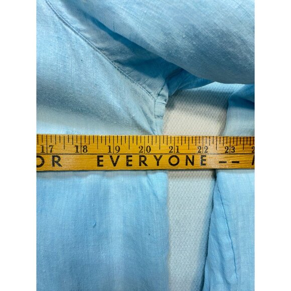 J.Jill Love Linen Shirt Dress Womens M Blue Button-Down Tunic Long Sleeve Casual - Picture 7 of 11